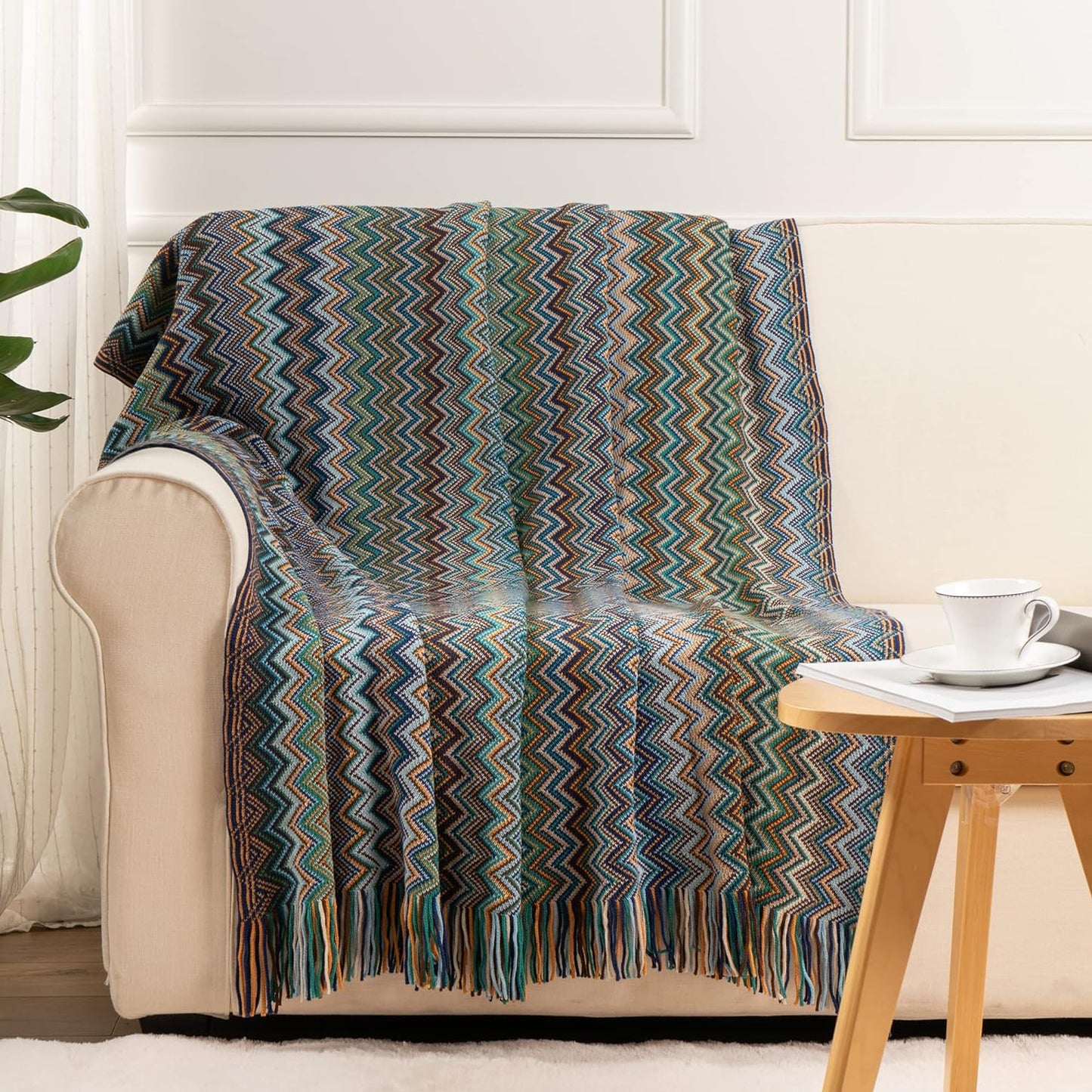 Couverture de canapé tricotée