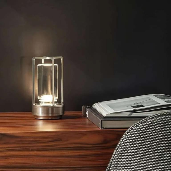 Lampe de table métallique rechargeable