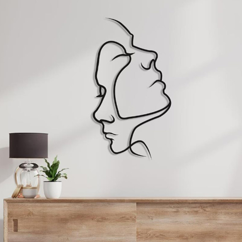 Décoration murale minimaliste à deux visages en métal