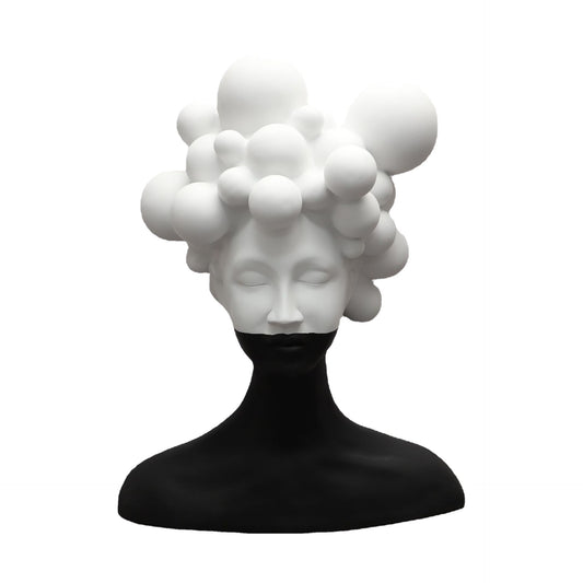 Statue décorative tête femme en résine